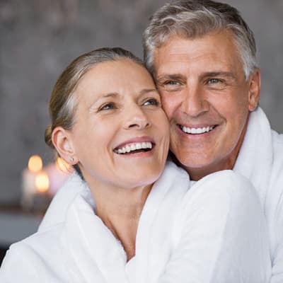 Happy couple enjoying wellness