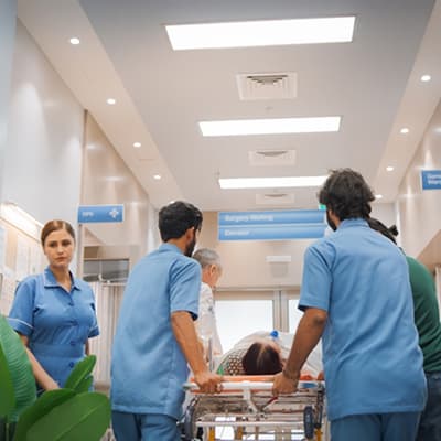 Medical professionals at clinic