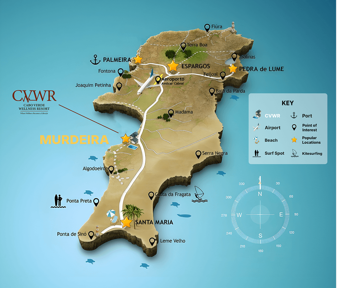 Sal Island map showing CVWR location at Murdeira